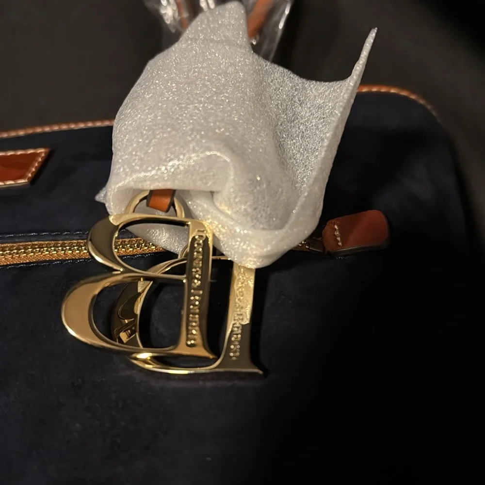 Navy Suede Tote - Picture 6 of 7